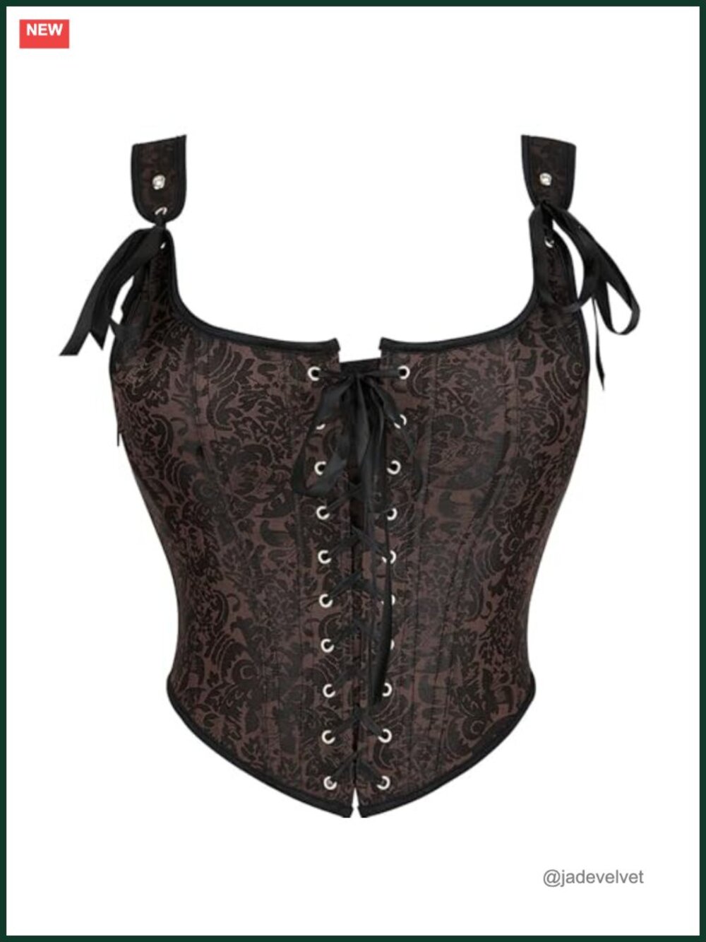 Steampunk Gothic Lace-Up Corset Bustier Top Jacquard